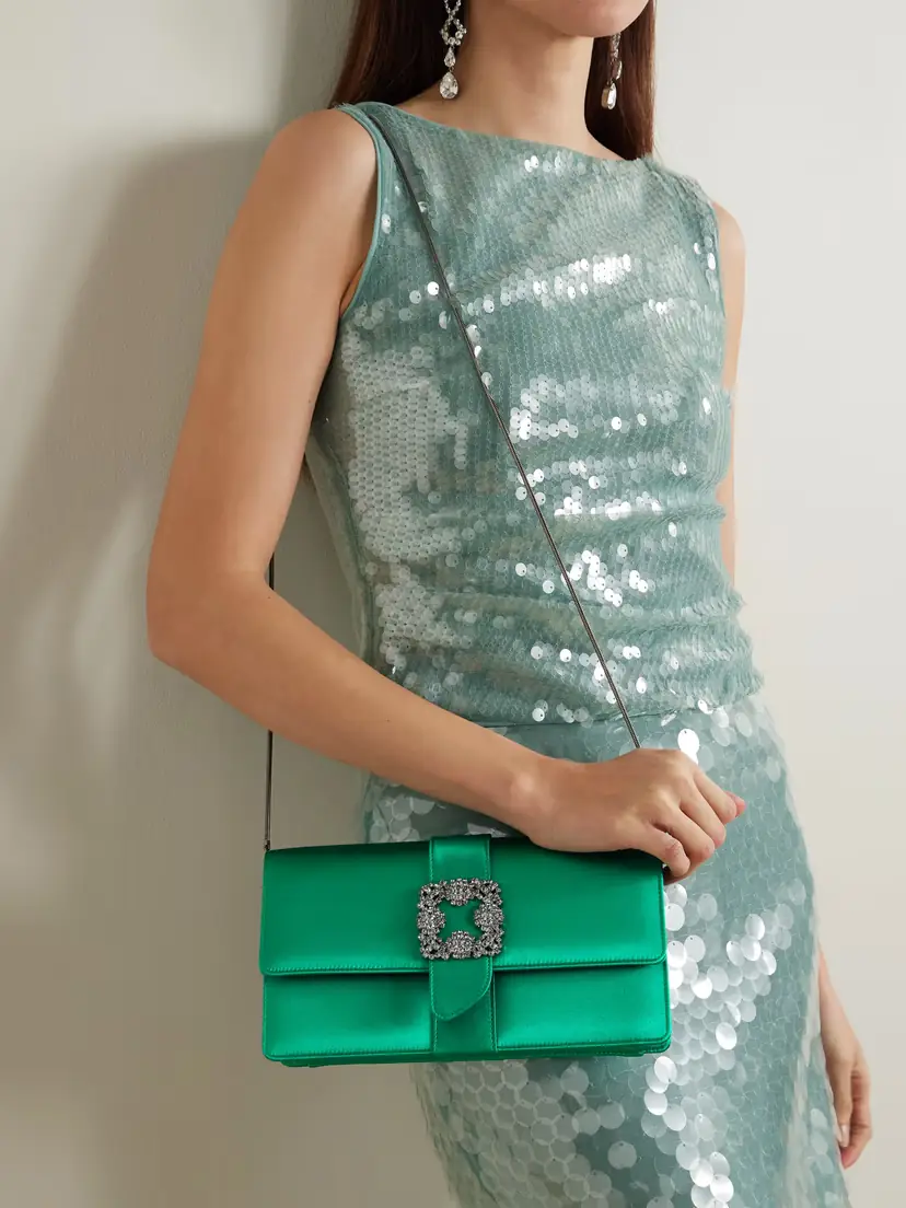 Manolo Blahnik Capri Crystal-embellished Satin Clutch | Thumbnail 6 Manolo Blahnik Capri Crystal-embellished Satin Clutch | Thumbnail 6