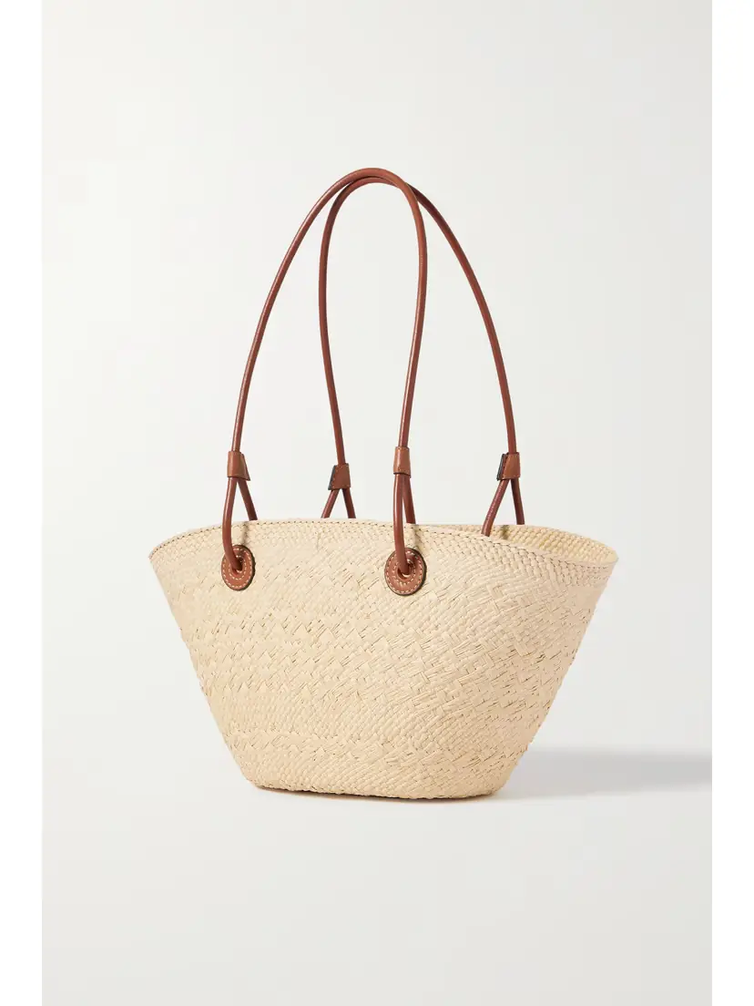 Loewe + Paula's Ibiza Anagram Small Leather-trimmed Woven Raffia Tote | Thumbnail 3 Loewe + Paula's Ibiza Anagram Small Leather-trimmed Woven Raffia Tote | Thumbnail 3