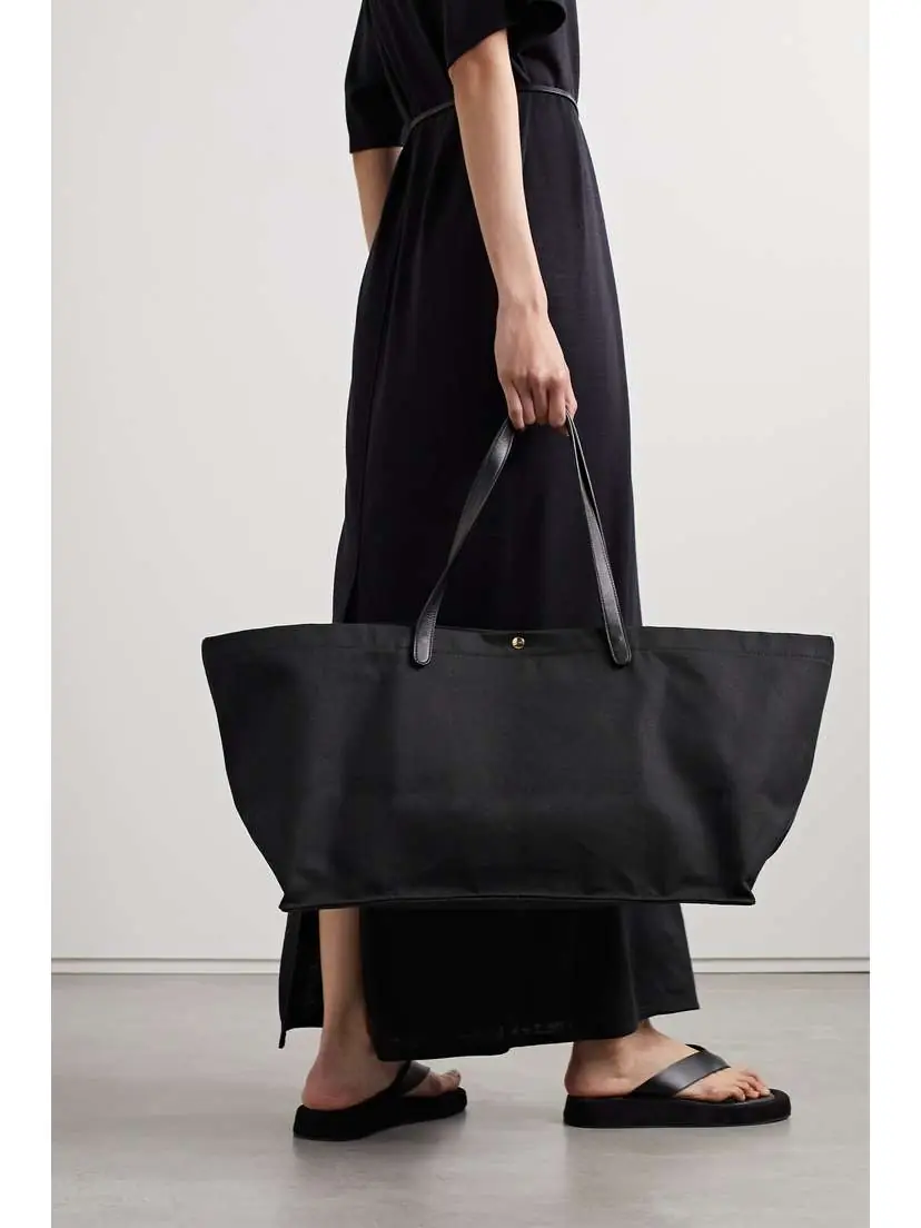 The Row Idaho Xl Leather-trimmed Cotton-twill Tote | Thumbnail 2 The Row Idaho Xl Leather-trimmed Cotton-twill Tote | Thumbnail 2