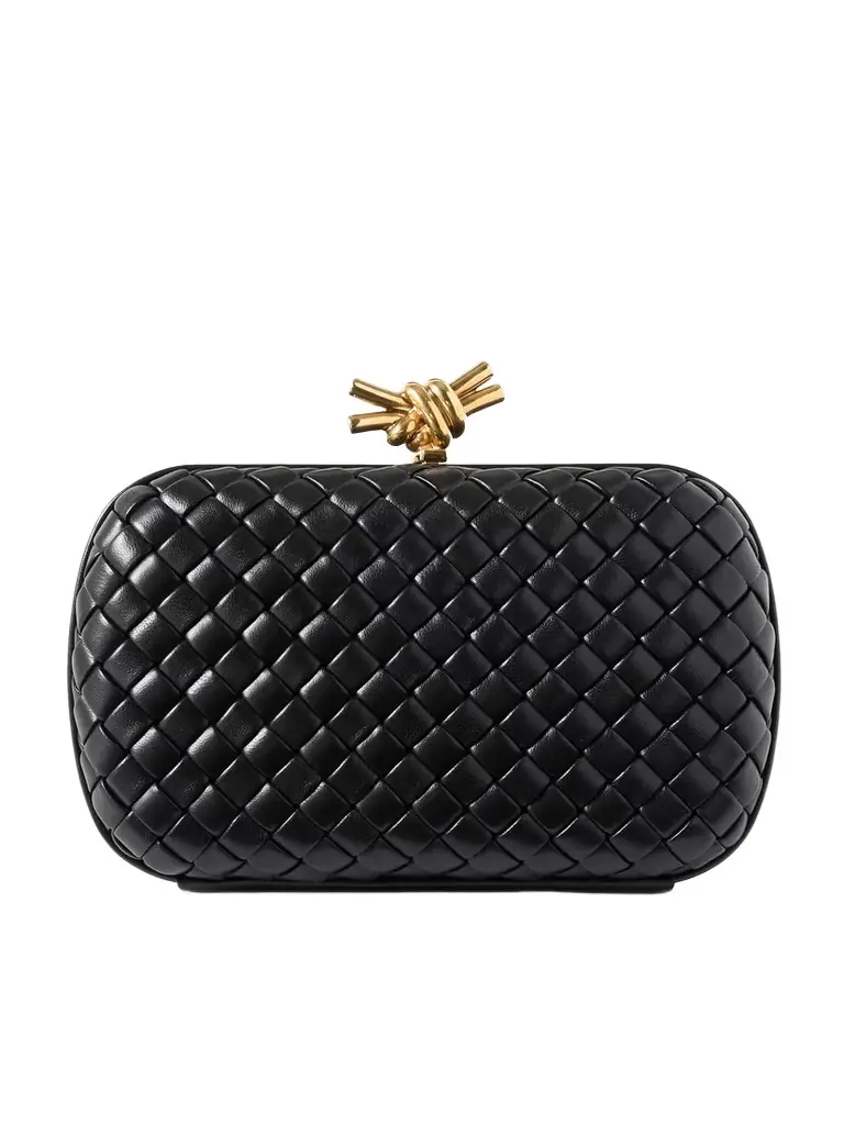Bottega Veneta Knot Padded Intrecciato Leather Clutch | Image 1 Bottega Veneta Knot Padded Intrecciato Leather Clutch | Image 1