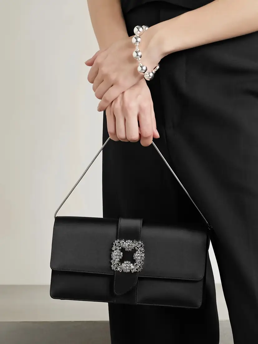 Manolo Blahnik Capri Crystal-embellished Satin Clutch | Thumbnail 6 Manolo Blahnik Capri Crystal-embellished Satin Clutch | Thumbnail 6