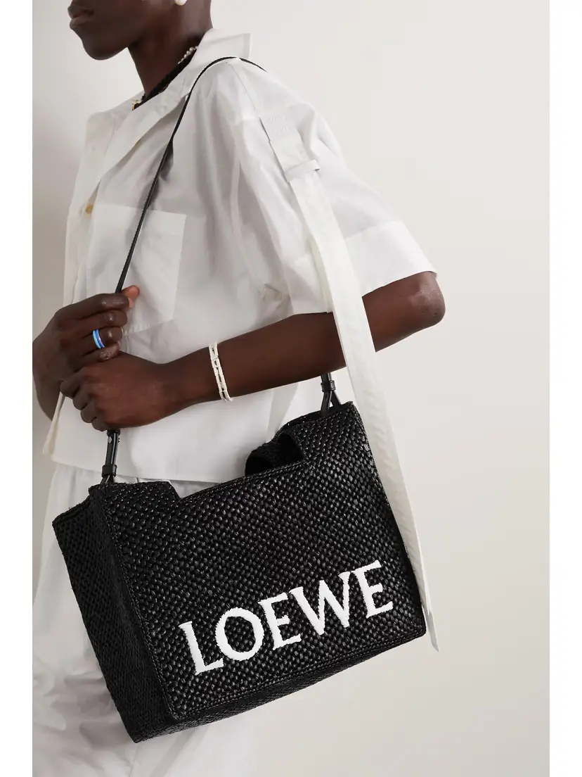 Loewe + Paula's Ibiza Medium Embroidered Two-tone Raffia Tote | Thumbnail 2 Loewe + Paula's Ibiza Medium Embroidered Two-tone Raffia Tote | Thumbnail 2