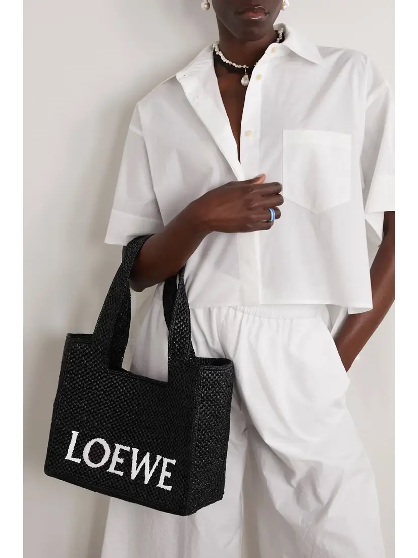 Loewe + Paula's Ibiza Medium Embroidered Two-tone Raffia Tote | Thumbnail 6 Loewe + Paula's Ibiza Medium Embroidered Two-tone Raffia Tote | Thumbnail 6