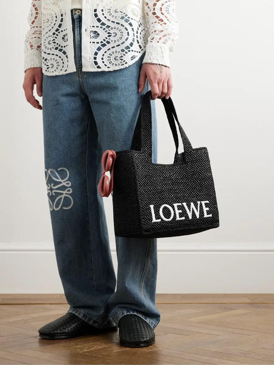 Loewe + Paula's Ibiza Medium Embroidered Two-tone Raffia Tote | Thumbnail 8 Loewe + Paula's Ibiza Medium Embroidered Two-tone Raffia Tote | Thumbnail 8