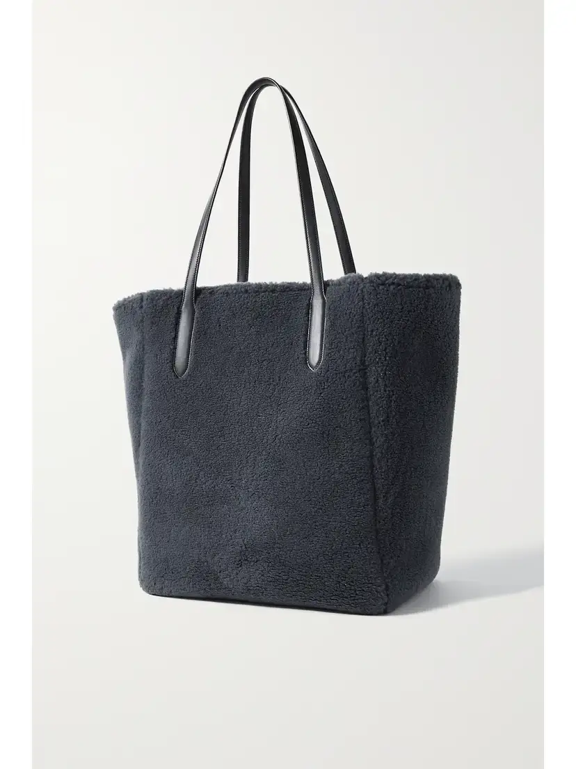 Loro Piana Sesia Large Leather-trimmed Faux Shearling Tote | Thumbnail 3 Loro Piana Sesia Large Leather-trimmed Faux Shearling Tote | Thumbnail 3