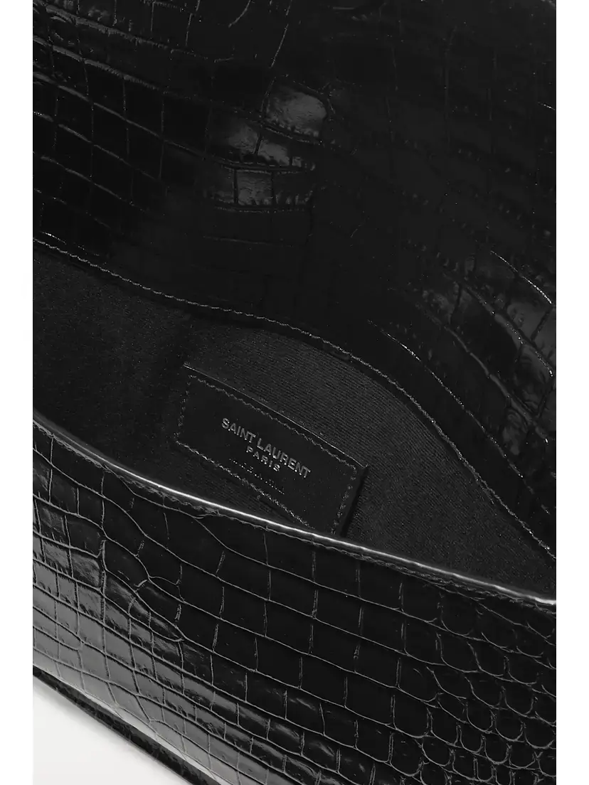 Saint Laurent Uptown Croc-effect Patent-leather Pouch | Thumbnail 5 Saint Laurent Uptown Croc-effect Patent-leather Pouch | Thumbnail 5