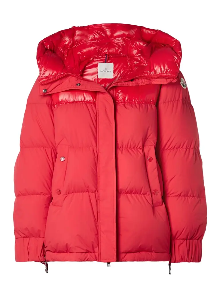 Moncler Etival Hooded Quilted Shell Down Jacket - Red | Image 1 Moncler Etival Hooded Quilted Shell Down Jacket - Red | Image 1