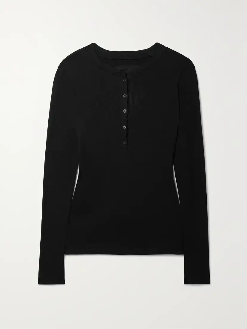 Nili Lotan Jordan Ribbed Cotton-jersey Top | Thumbnail 2 Nili Lotan Jordan Ribbed Cotton-jersey Top | Thumbnail 2