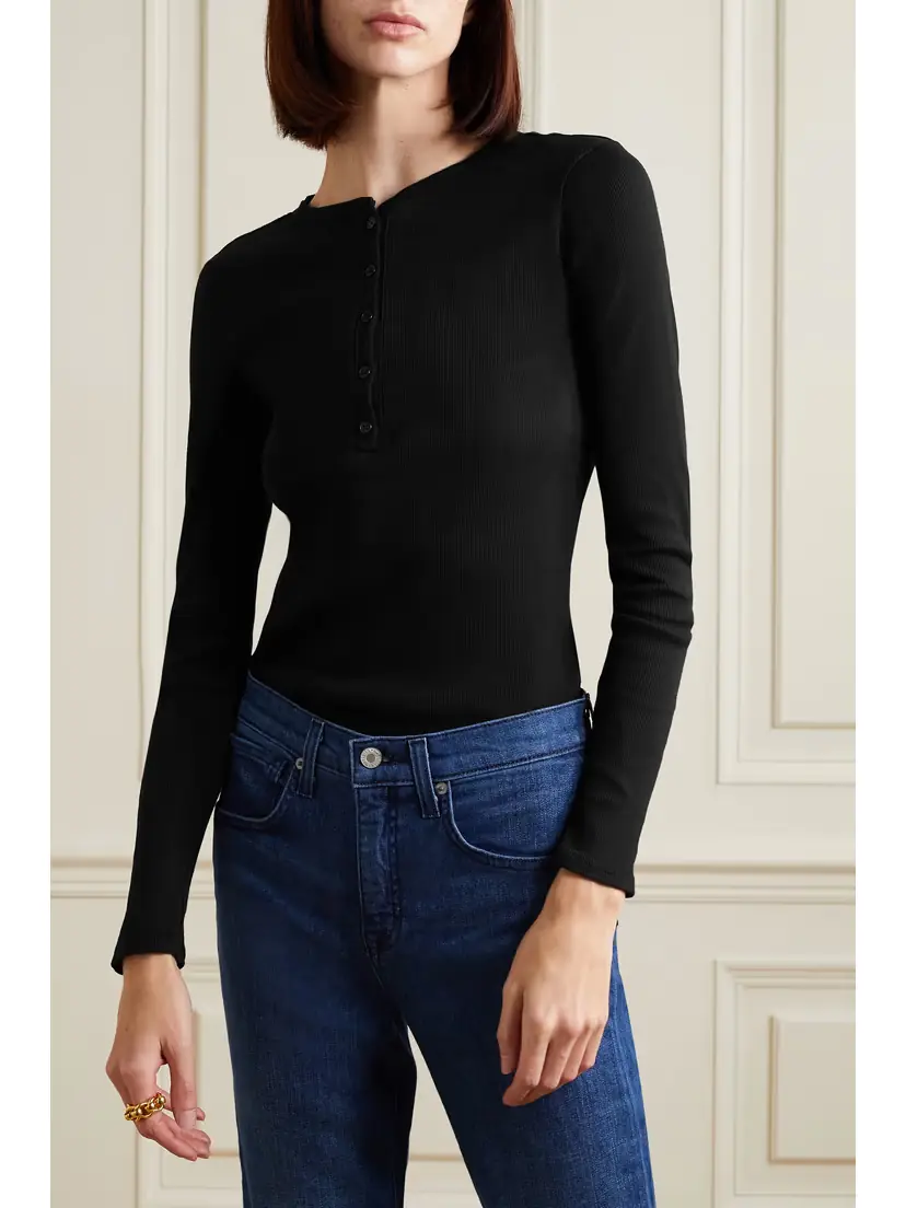 Nili Lotan Jordan Ribbed Cotton-jersey Top | Thumbnail 4 Nili Lotan Jordan Ribbed Cotton-jersey Top | Thumbnail 4