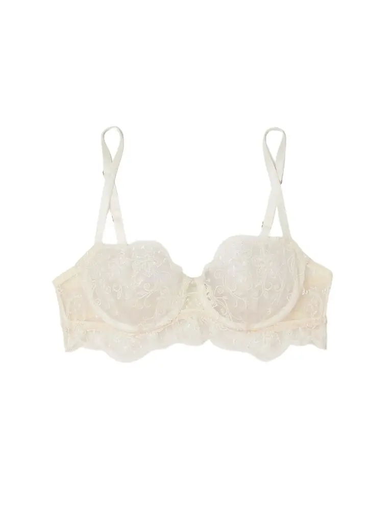 I.D. Sarrieri + Net Sustain Tubereuse Blanche Satin-trimmed Embroidered Tulle Underwired Bra - Cream | Image 1 I.D. Sarrieri + Net Sustain Tubereuse Blanche Satin-trimmed Embroidered Tulle Underwired Bra - Cream | Image 1