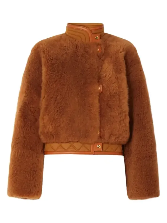 Loro Piana Leather And Quilted Cashmere-trimmed Shearling Jacket