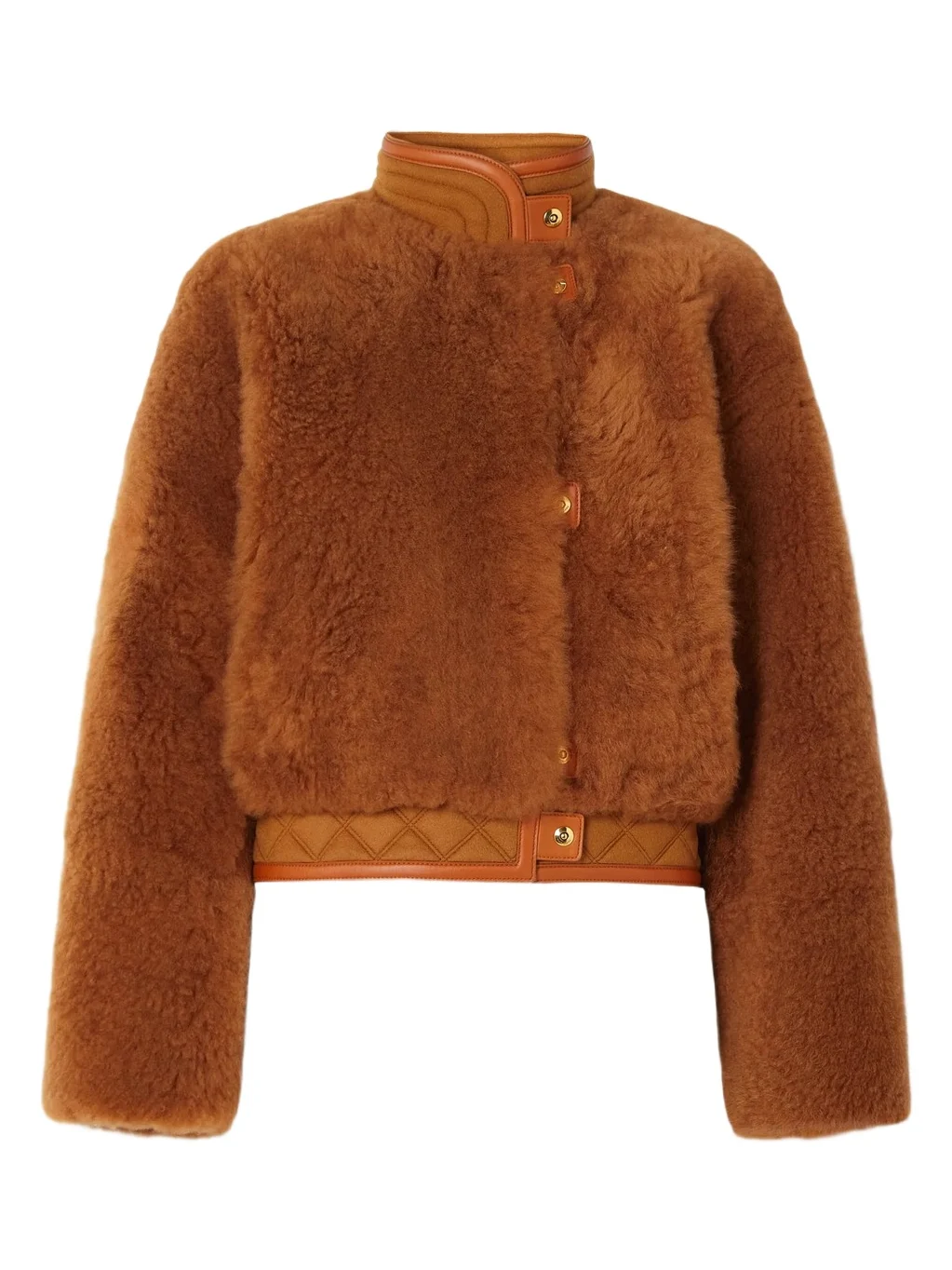 Loro Piana Leather And Quilted Cashmere-trimmed Shearling Jacket
