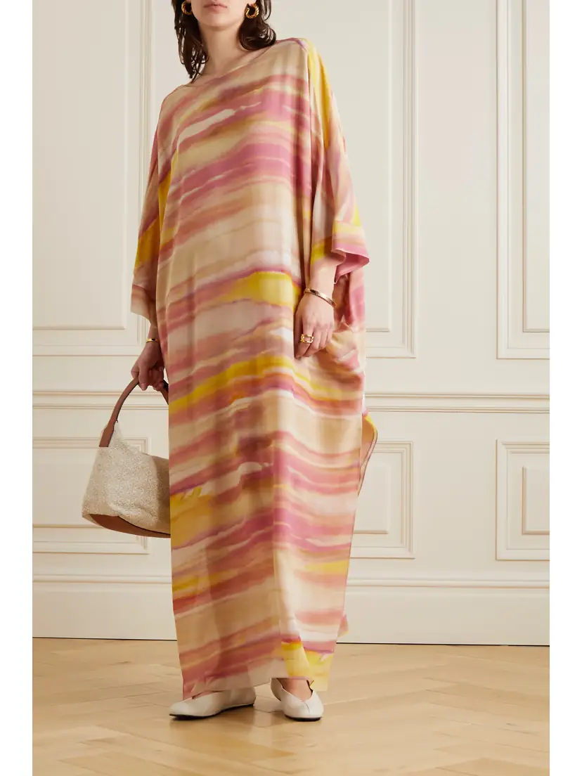 Loro Piana Cillia Striped Silk-chiffon Maxi Dress | Thumbnail 3 Loro Piana Cillia Striped Silk-chiffon Maxi Dress | Thumbnail 3