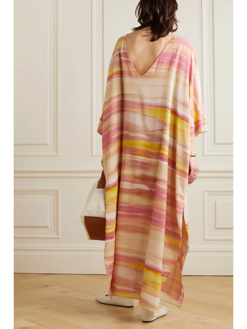 Loro Piana Cillia Striped Silk-chiffon Maxi Dress | Thumbnail 4 Loro Piana Cillia Striped Silk-chiffon Maxi Dress | Thumbnail 4