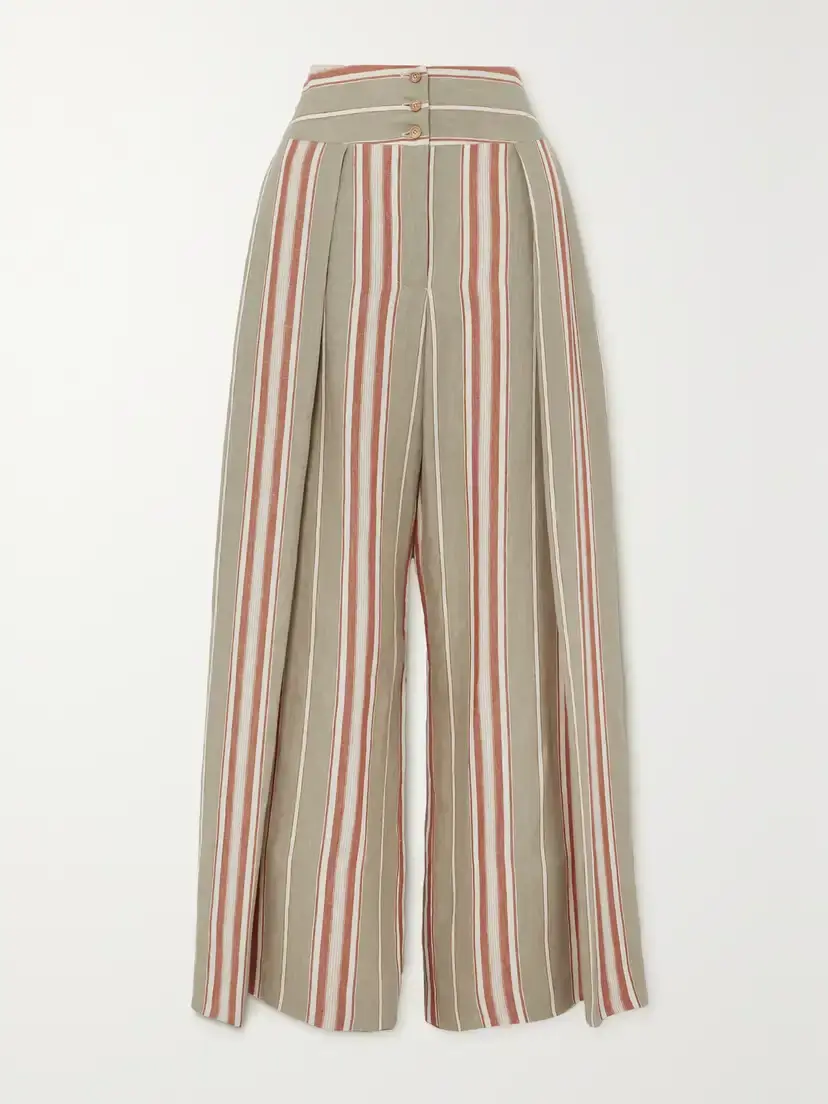 Loro Piana Notan Striped Linen Wide-leg Pants | Thumbnail 2