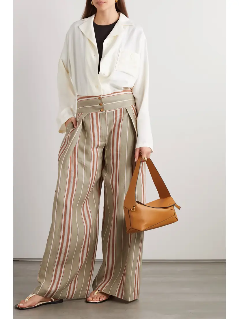 Loro Piana Notan Striped Linen Wide-leg Pants | Thumbnail 3