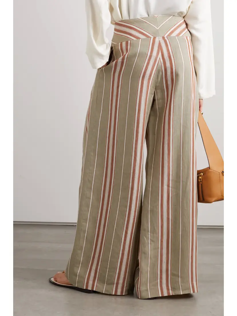 Loro Piana Notan Striped Linen Wide-leg Pants | Thumbnail 4