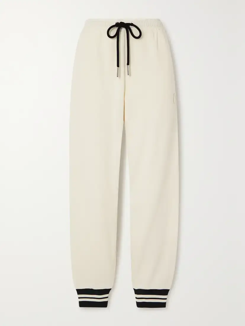 Moncler Striped Tapered Cotton-blend Jersey Track Pants | Thumbnail 2 Moncler Striped Tapered Cotton-blend Jersey Track Pants | Thumbnail 2