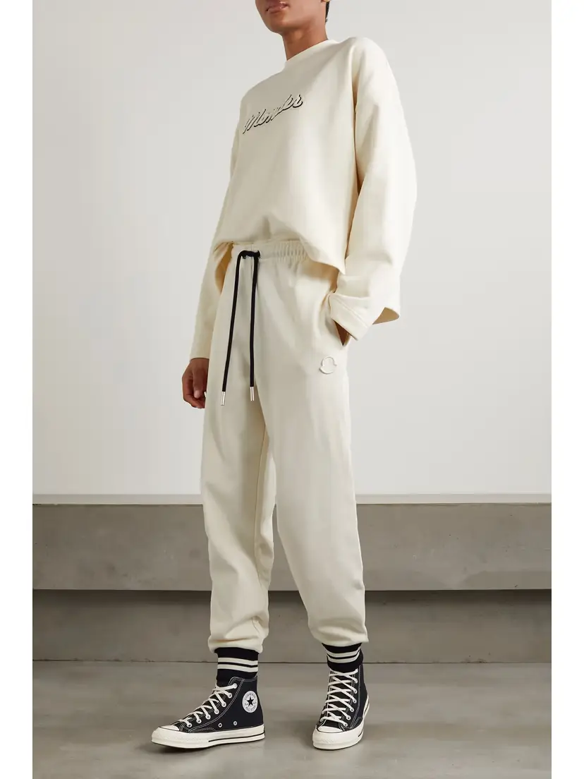 Moncler Striped Tapered Cotton-blend Jersey Track Pants | Thumbnail 3 Moncler Striped Tapered Cotton-blend Jersey Track Pants | Thumbnail 3