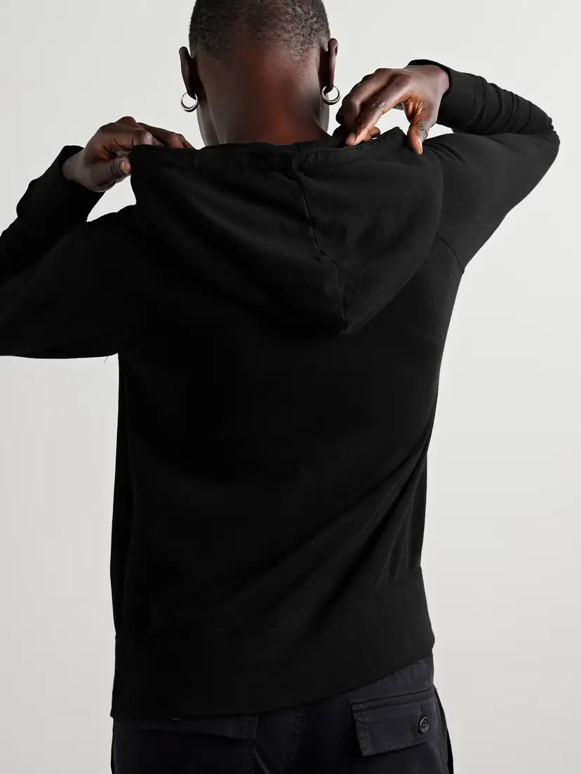 James Perse Vintage French Cotton-terry Hoodie | Thumbnail 4 James Perse Vintage French Cotton-terry Hoodie | Thumbnail 4