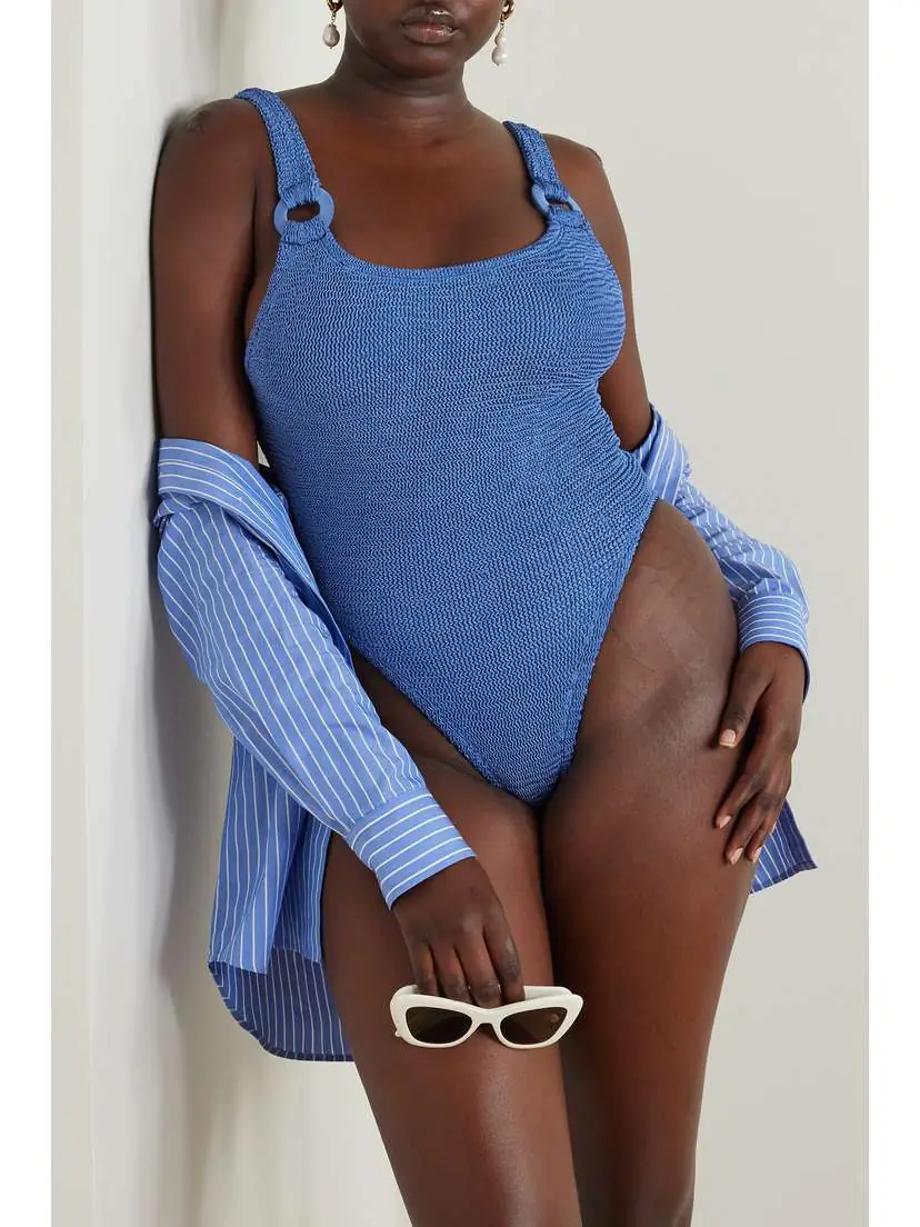 Hunza G Domino Metallic Seersucker Swimsuit | Thumbnail 2 Hunza G Domino Metallic Seersucker Swimsuit | Thumbnail 2