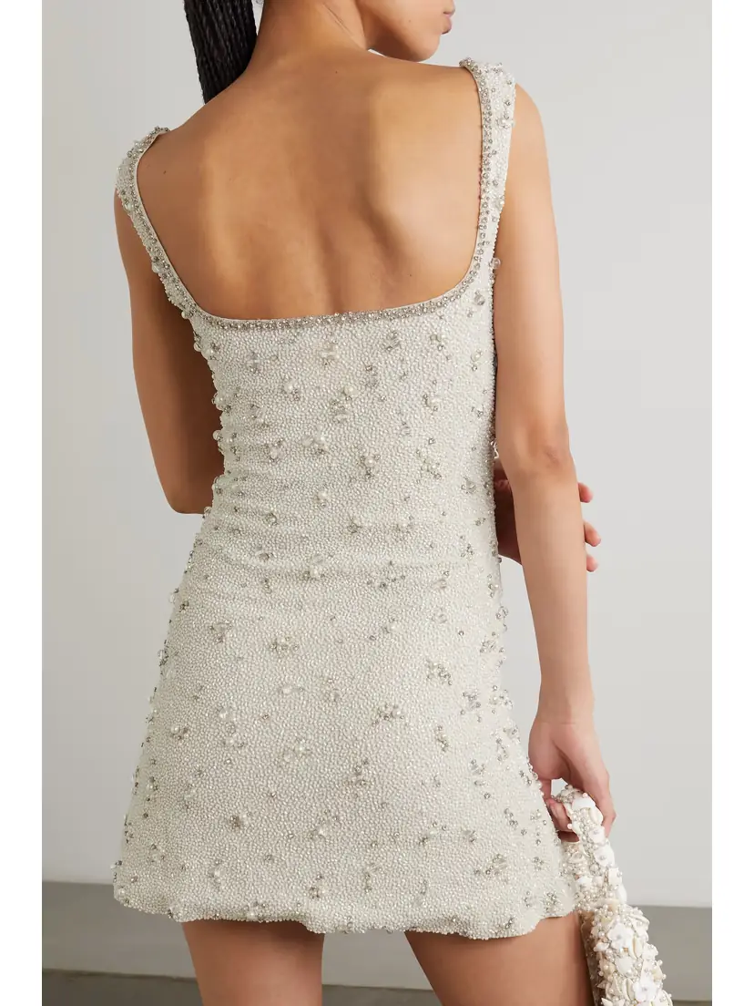 Clio Peppiatt Embellished Stretch-tulle Mini Dress | Thumbnail 4