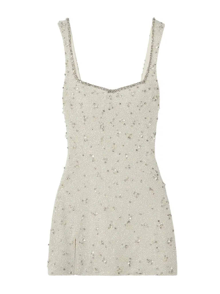 Clio Peppiatt Embellished Stretch-tulle Mini Dress