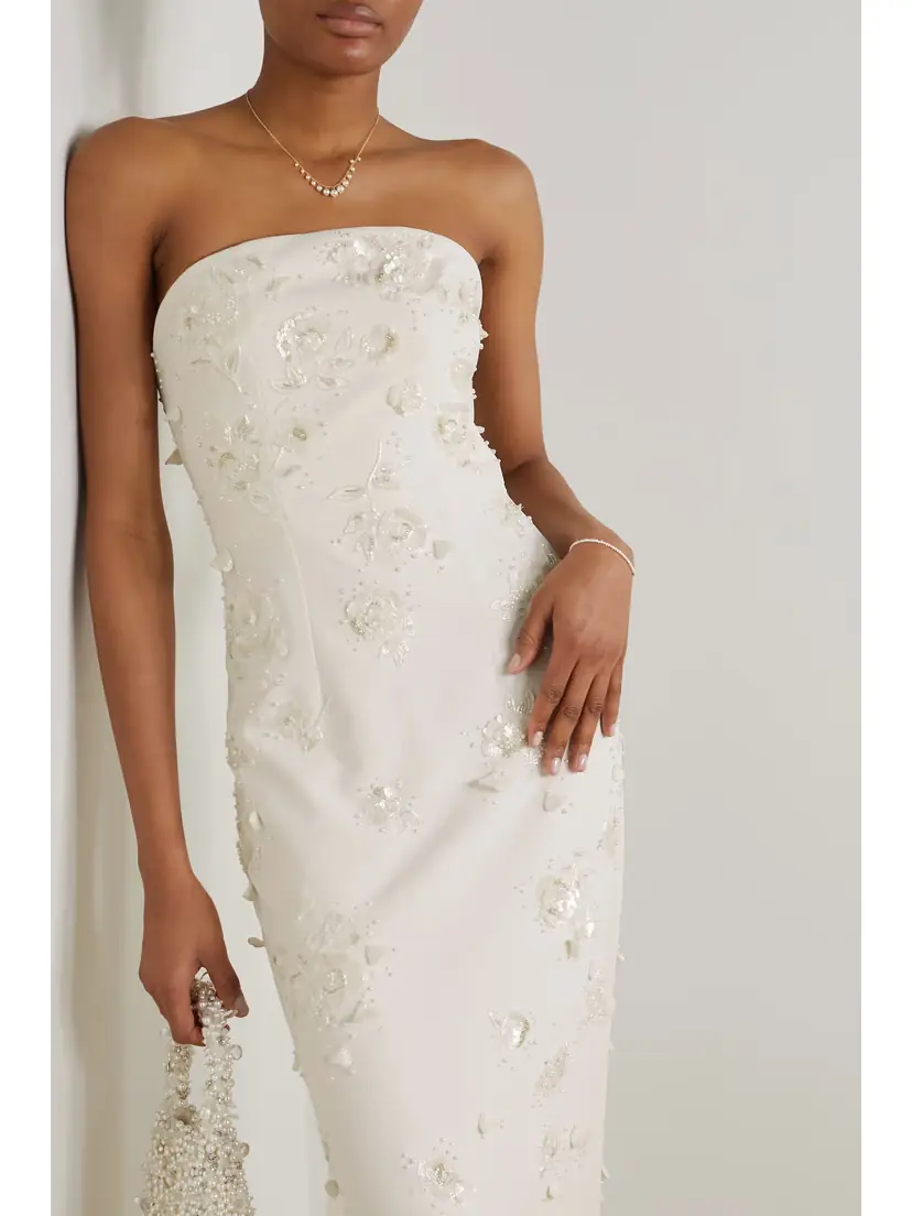 Clio Peppiatt Strapless Embellished Stretch-crepe Gown | Thumbnail 6 Clio Peppiatt Strapless Embellished Stretch-crepe Gown | Thumbnail 6