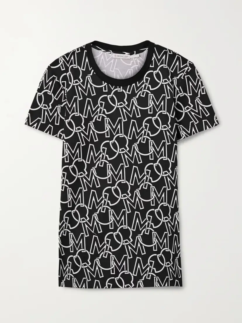 Moncler Printed Cotton-jersey T-shirt | Thumbnail 2 Moncler Printed Cotton-jersey T-shirt | Thumbnail 2