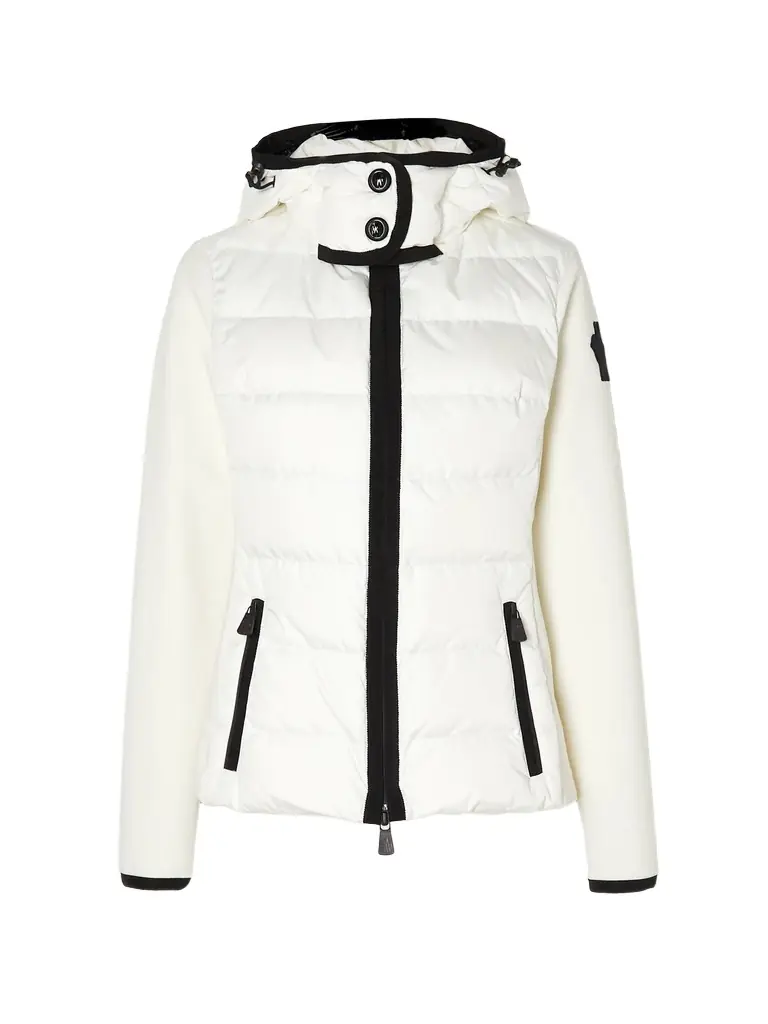 Moncler Grenoble Lamoura Hooded Grosgrain-trimmed Quilted Down Ski Jacket - White | Image 1 Moncler Grenoble Lamoura Hooded Grosgrain-trimmed Quilted Down Ski Jacket - White | Image 1