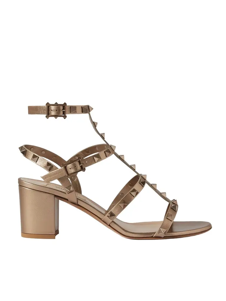 Valentino Garavani Rockstud 60 Leather Sandals - Gold | Image 1 Valentino Garavani Rockstud 60 Leather Sandals - Gold | Image 1