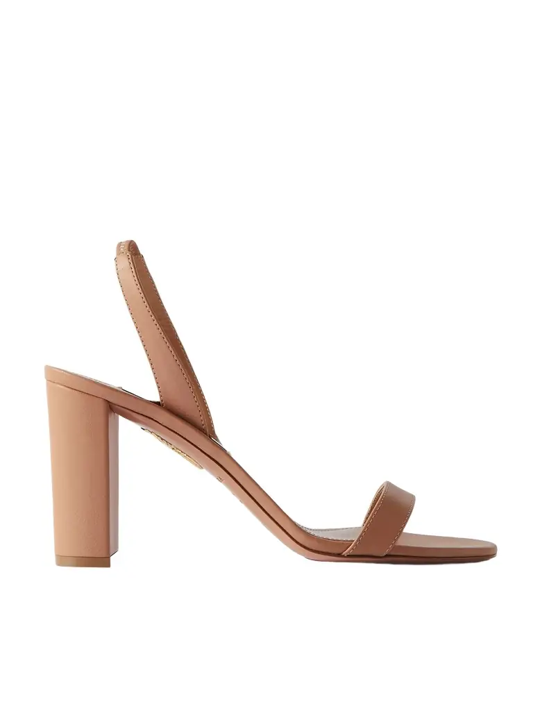 Aquazzura So Nude 85 Leather Slingback Sandals - Neutrals | Image 1 Aquazzura So Nude 85 Leather Slingback Sandals - Neutrals | Image 1