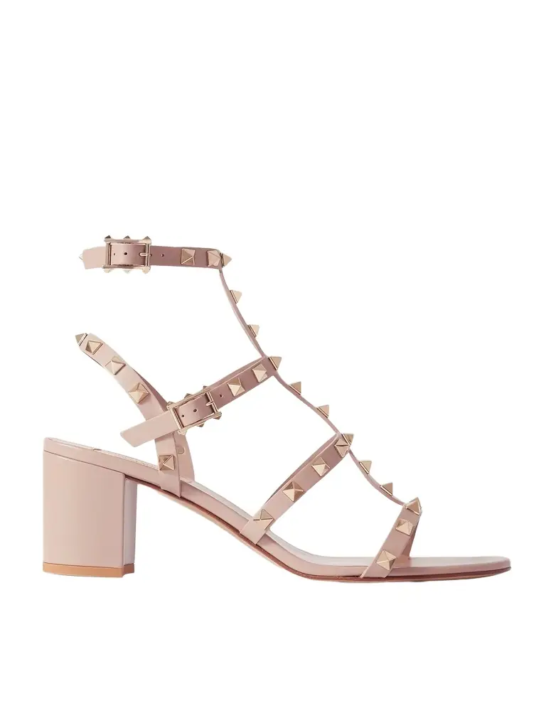 Valentino Garavani Rockstud 55 Leather Sandals - Pink | Image 1 Valentino Garavani Rockstud 55 Leather Sandals - Pink | Image 1