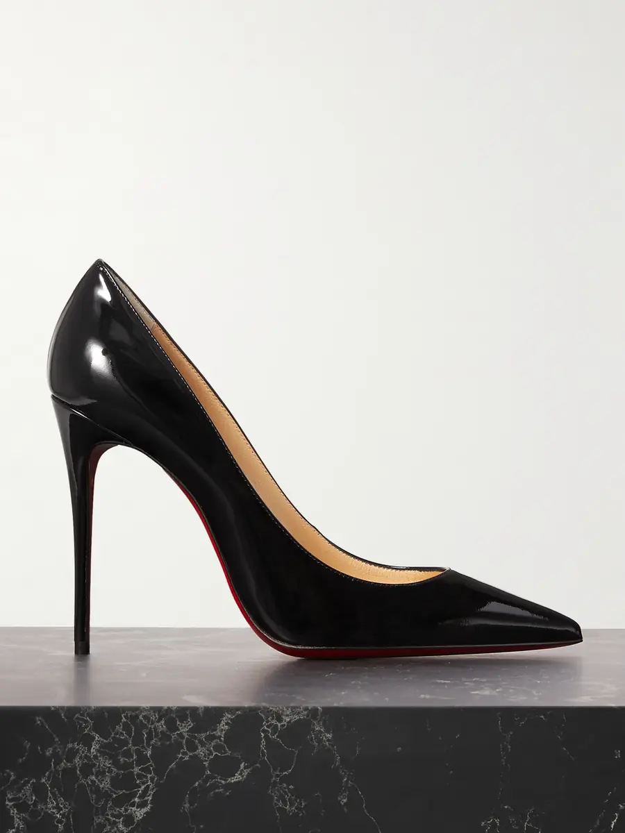 Christian Louboutin Kate 100 Patent-leather Pumps - Black | Image 1 Christian Louboutin Kate 100 Patent-leather Pumps - Black | Image 1