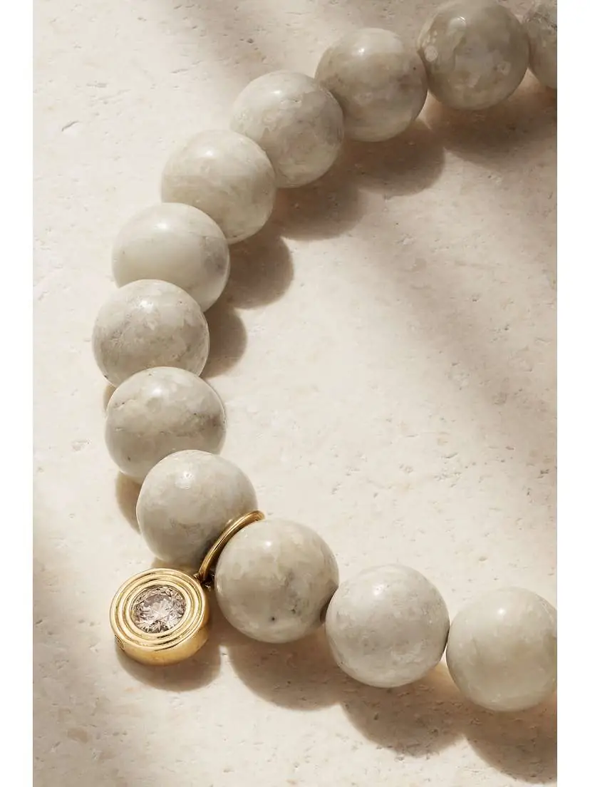 Sydney Evan Fluted Single Stone 14-karat Gold, Jasper And Diamond Bracelet | Thumbnail 4 Sydney Evan Fluted Single Stone 14-karat Gold, Jasper And Diamond Bracelet | Thumbnail 4