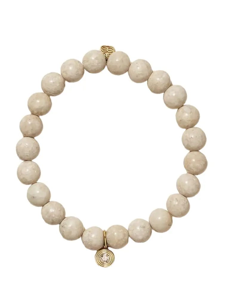 Sydney Evan Fluted Single Stone 14-karat Gold, Jasper And Diamond Bracelet | Image 1 Sydney Evan Fluted Single Stone 14-karat Gold, Jasper And Diamond Bracelet | Image 1