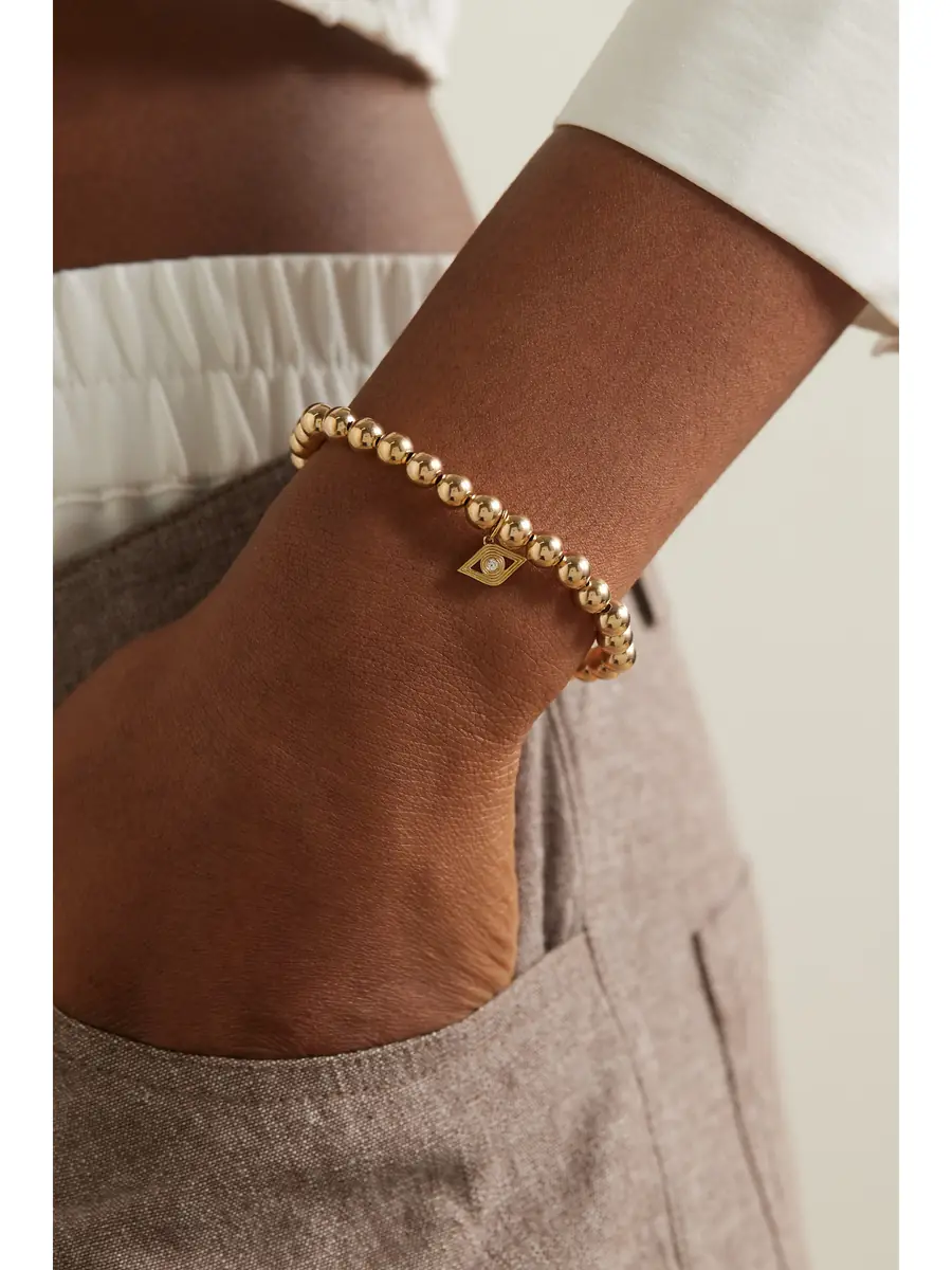 Sydney Evan Fluted Evil Eye 14-karat Diamond Bracelet | Thumbnail 2 Sydney Evan Fluted Evil Eye 14-karat Diamond Bracelet | Thumbnail 2