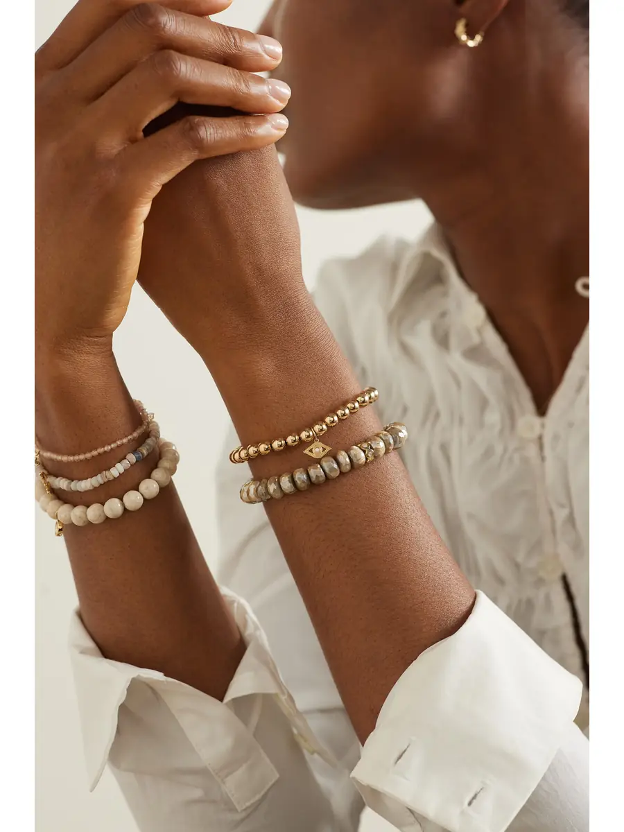 Sydney Evan Fluted Evil Eye 14-karat Diamond Bracelet | Thumbnail 5 Sydney Evan Fluted Evil Eye 14-karat Diamond Bracelet | Thumbnail 5
