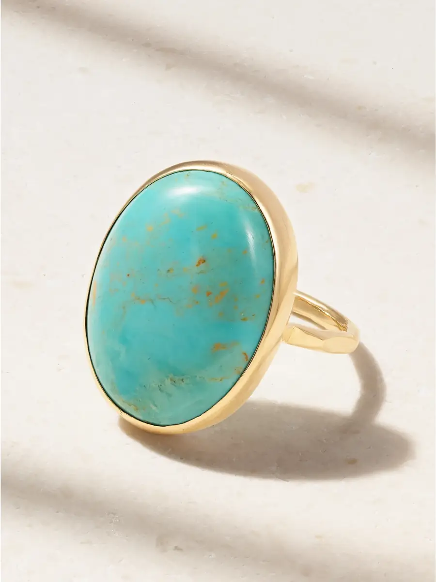 Melissa Joy Manning Kingman 14-karat Recycled Gold Turquoise Ring | Image 1 Melissa Joy Manning Kingman 14-karat Recycled Gold Turquoise Ring | Image 1