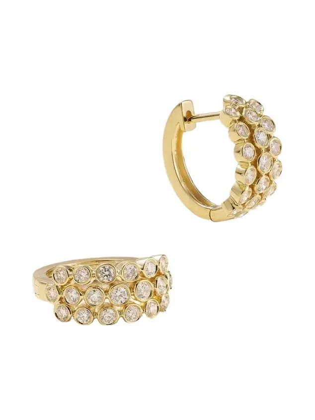 18-karat Gold Diamond Hoop Earrings 18-karat Gold Diamond Hoop Earrings