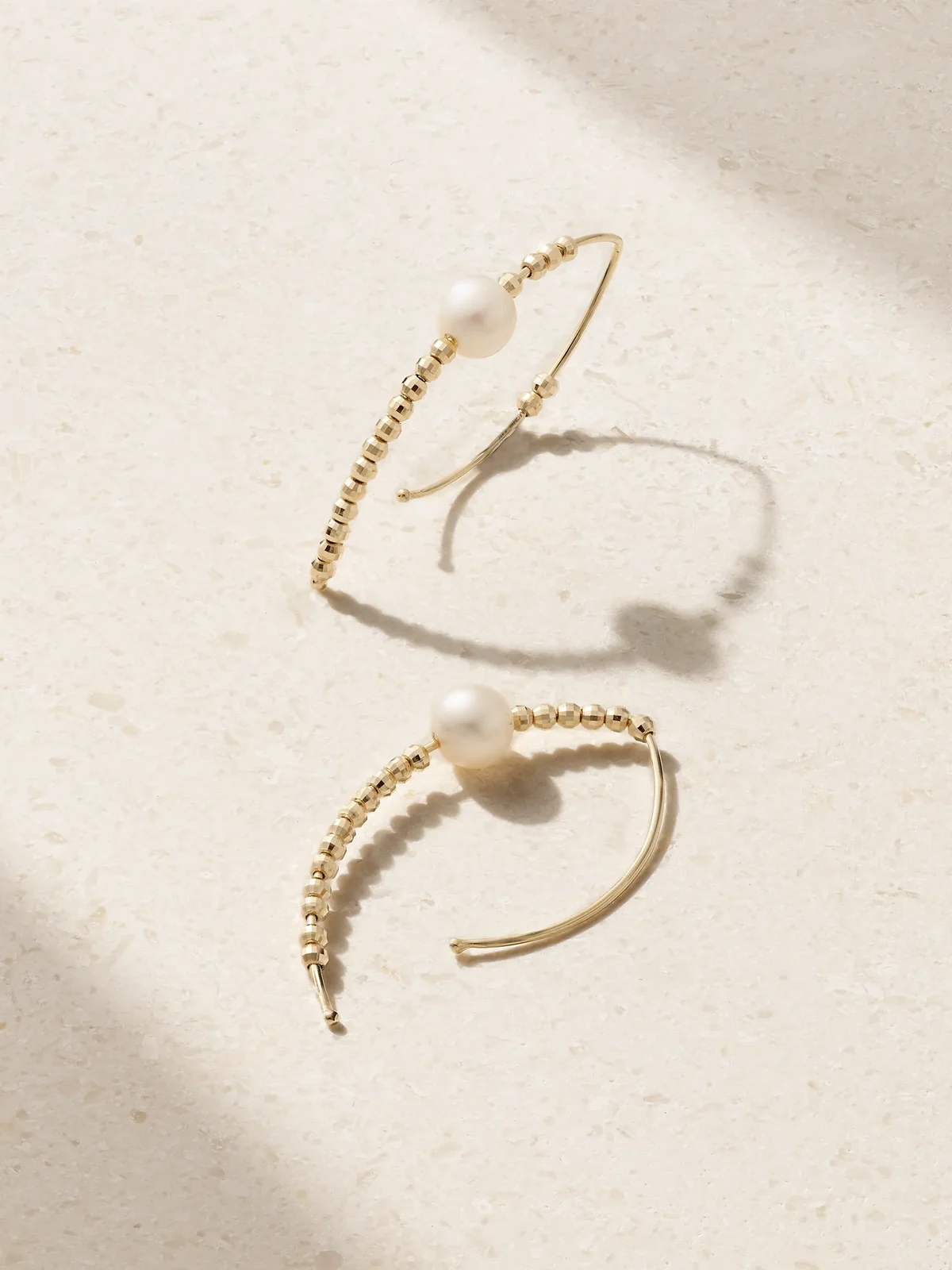Small 14-karat Gold Pearl Earrings