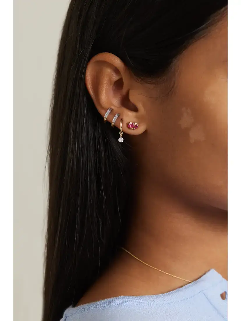 STONE AND STRAND 10-karat Gold, Ruby And Diamond Single Earring | Thumbnail 4