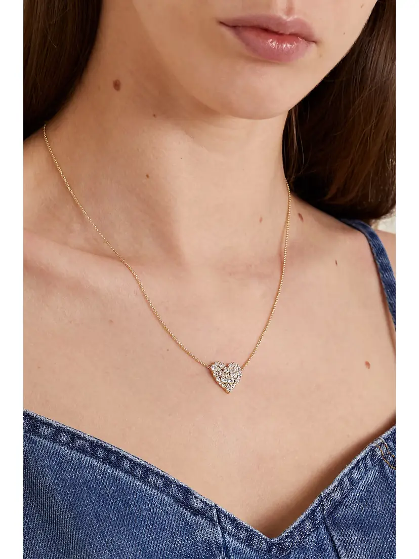 Sydney Evan Cocktail Heart 14-karat Gold Diamond Necklace | Thumbnail 2 Sydney Evan Cocktail Heart 14-karat Gold Diamond Necklace | Thumbnail 2