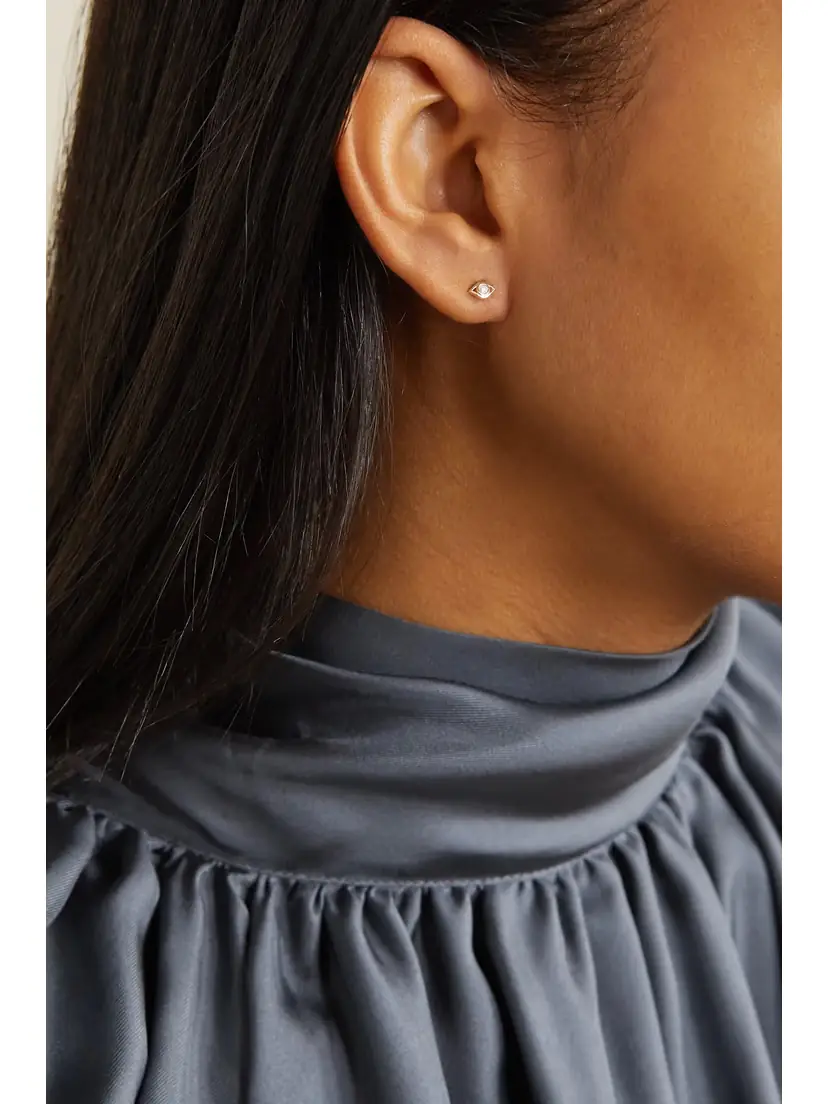Sydney Evan Small Evil Eye 14-karat Gold Diamond Earrings | Thumbnail 5