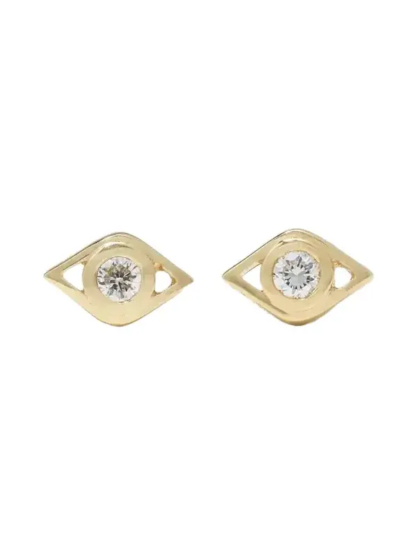 Small Evil Eye 14-karat Gold Diamond Earrings