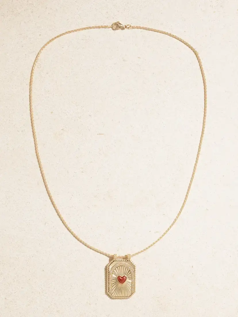 Marie Lichtenberg Heart Scapular 18-karat Gold, Enamel And Diamond Necklace | Thumbnail 4 Marie Lichtenberg Heart Scapular 18-karat Gold, Enamel And Diamond Necklace | Thumbnail 4