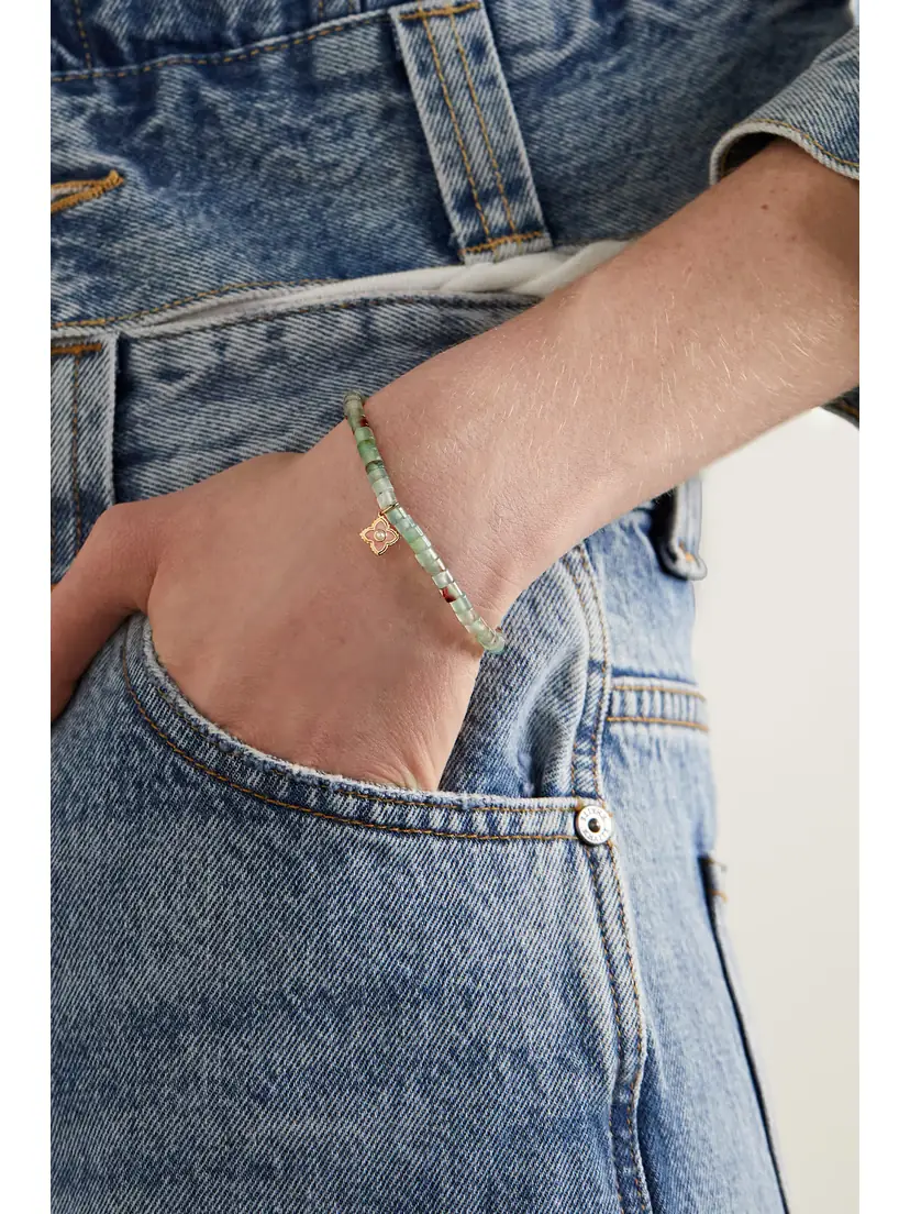 Sydney Evan Moroccan Flower 14-karat Gold, Aquaprase, Enamel And Pearl Bracelet | Thumbnail 2 Sydney Evan Moroccan Flower 14-karat Gold, Aquaprase, Enamel And Pearl Bracelet | Thumbnail 2