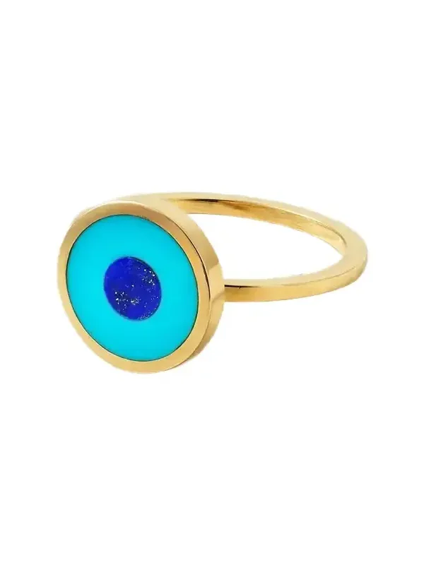 Evil Eye 18-karat Gold, Turquoise And Lapis Lazuli Ring