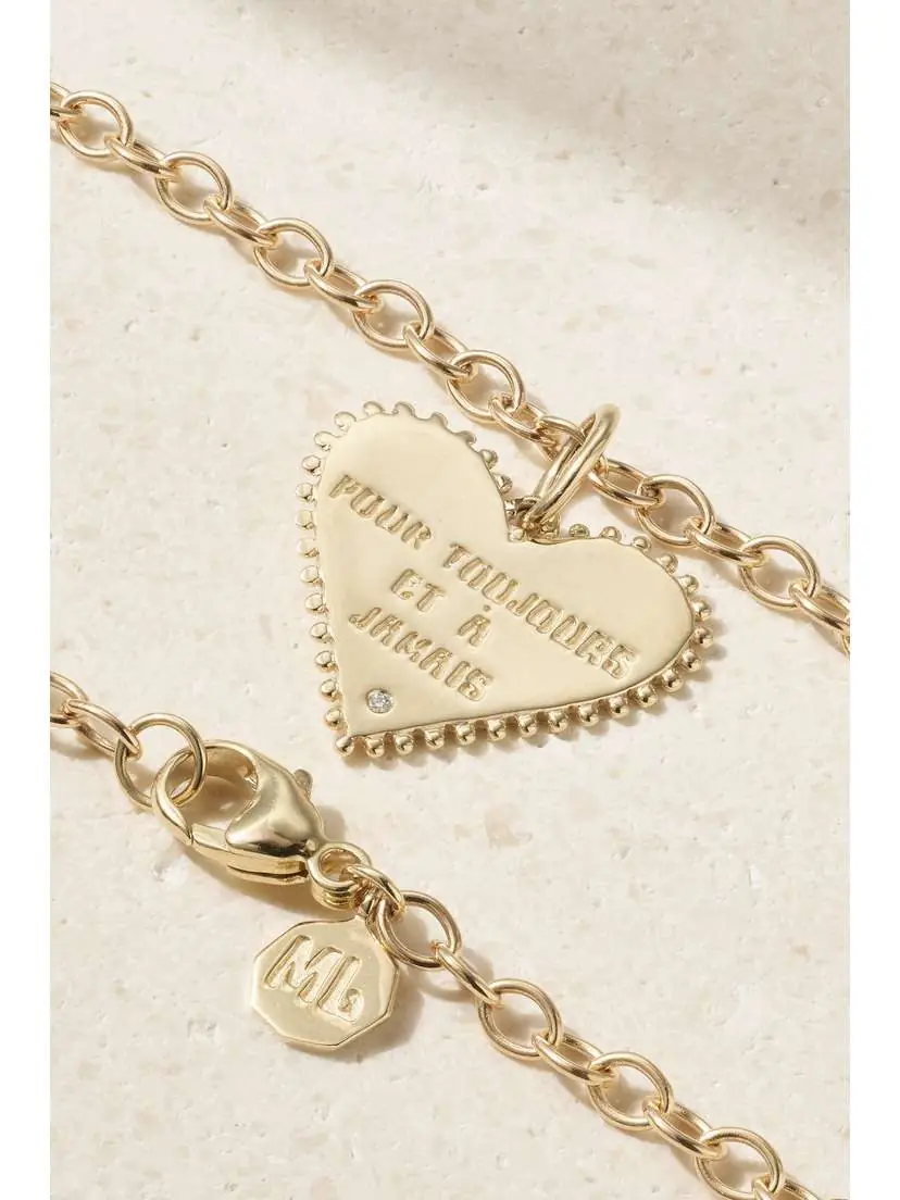Marlo Laz Small Pour Toujours Heart 14-karat Gold Diamond Anklet | Thumbnail 3 Marlo Laz Small Pour Toujours Heart 14-karat Gold Diamond Anklet | Thumbnail 3