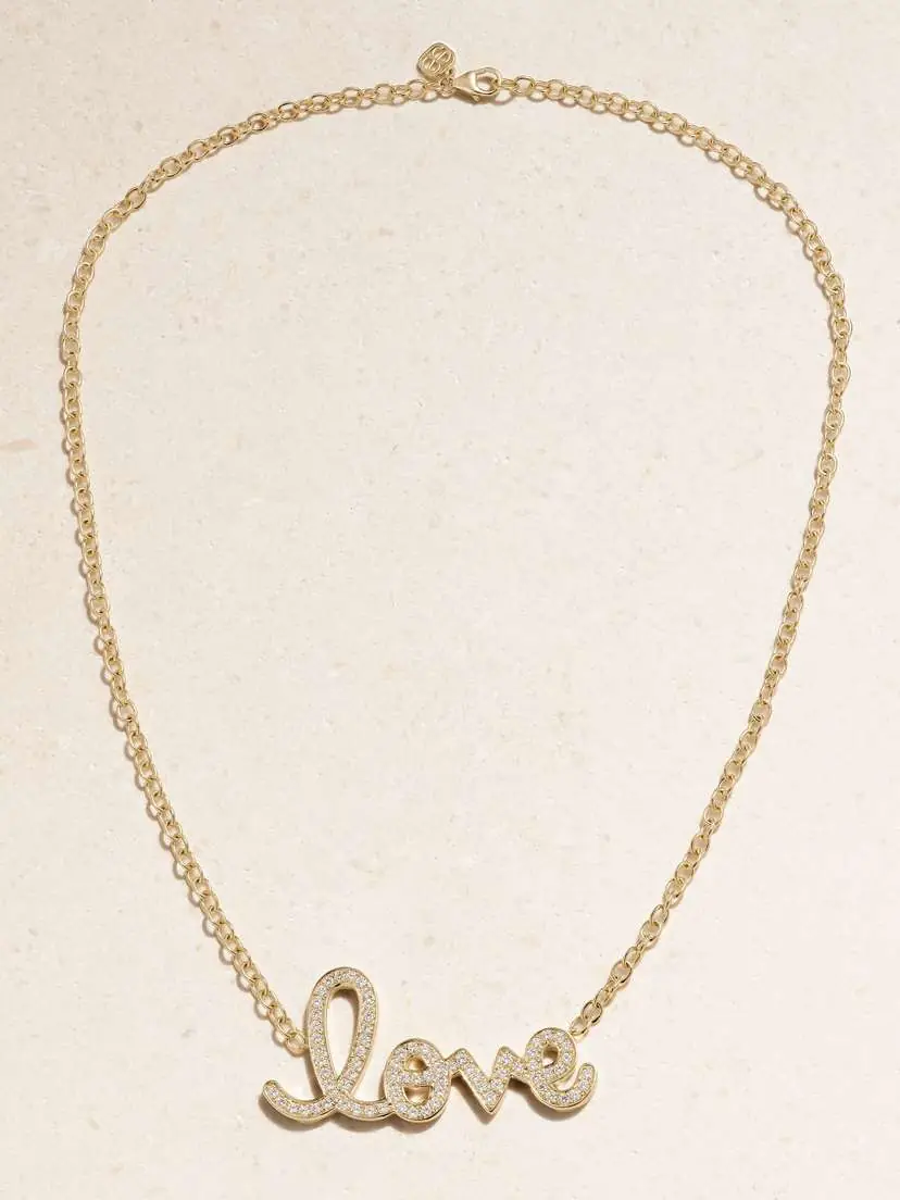 Sydney Evan Xl Love 14-karat Gold Diamond Necklace | Thumbnail 4 Sydney Evan Xl Love 14-karat Gold Diamond Necklace | Thumbnail 4